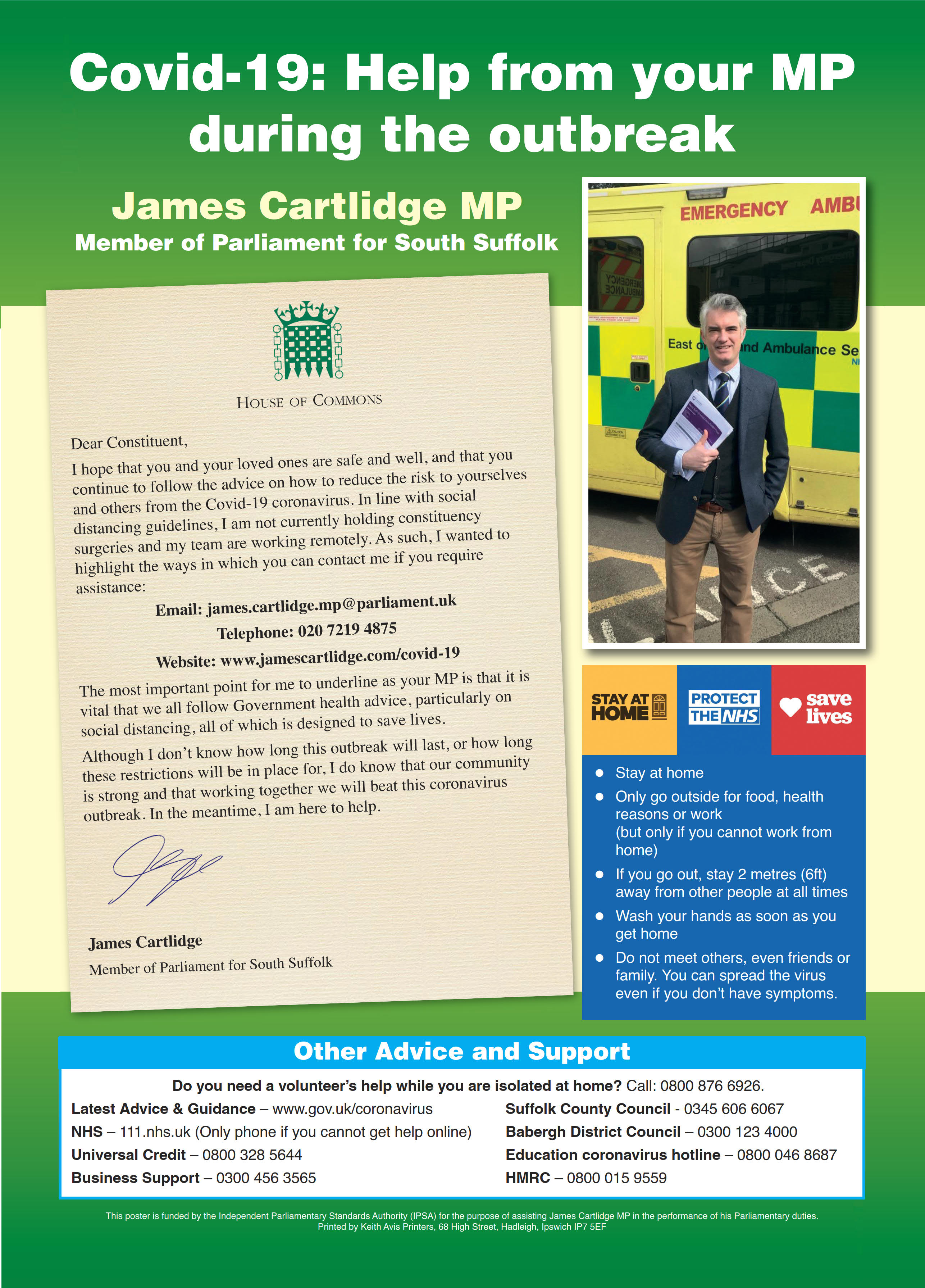 Covid -19: Help from your MP during the outbreak